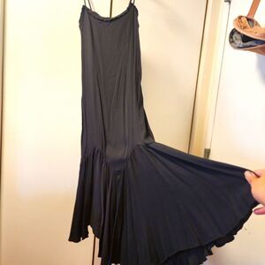 Quince Black Mermaid Maxi Dress Adjustable Straps Womens S Nwt Goth Romantic